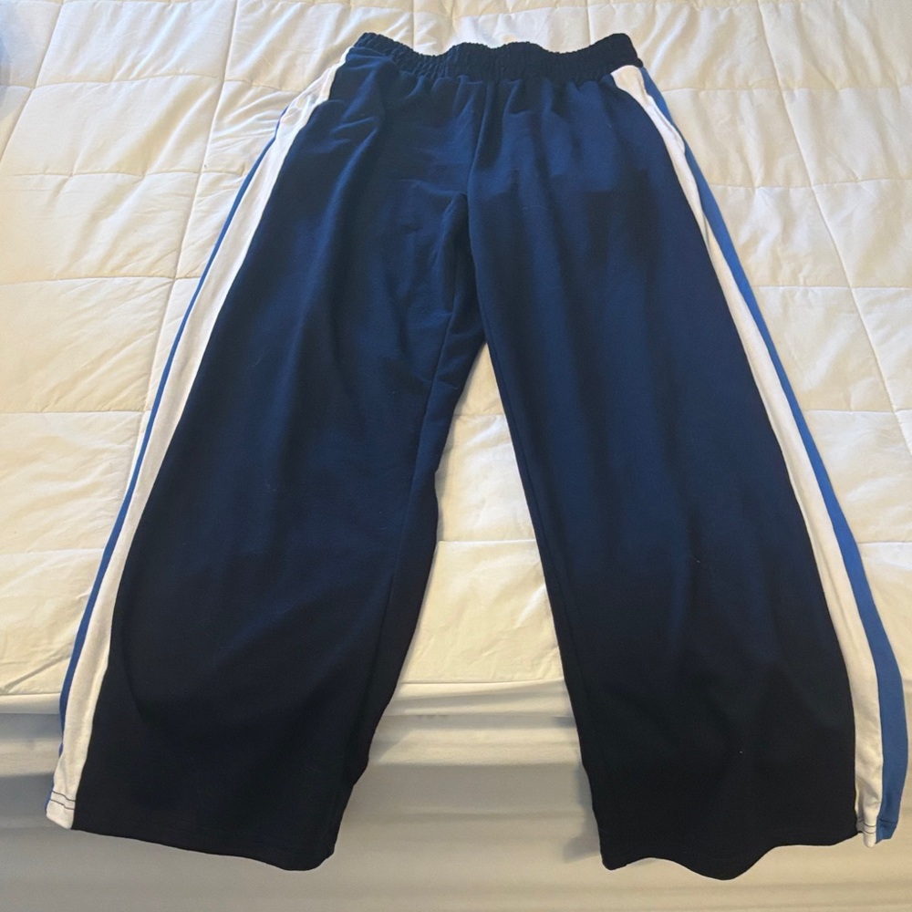 Stylish Navy Joggers with White Accents